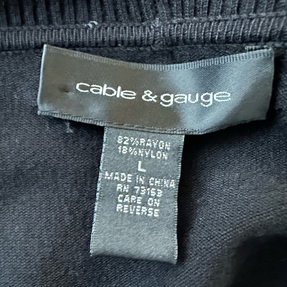 Cable & Gauge Black Single Button Long Sleeve Cardigan (695) - Picture 12 of 12